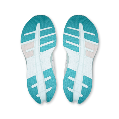Cloudrunner 3 W - Ivory/Aquamarine outsole with turquoise and white design by ON RUNNING
