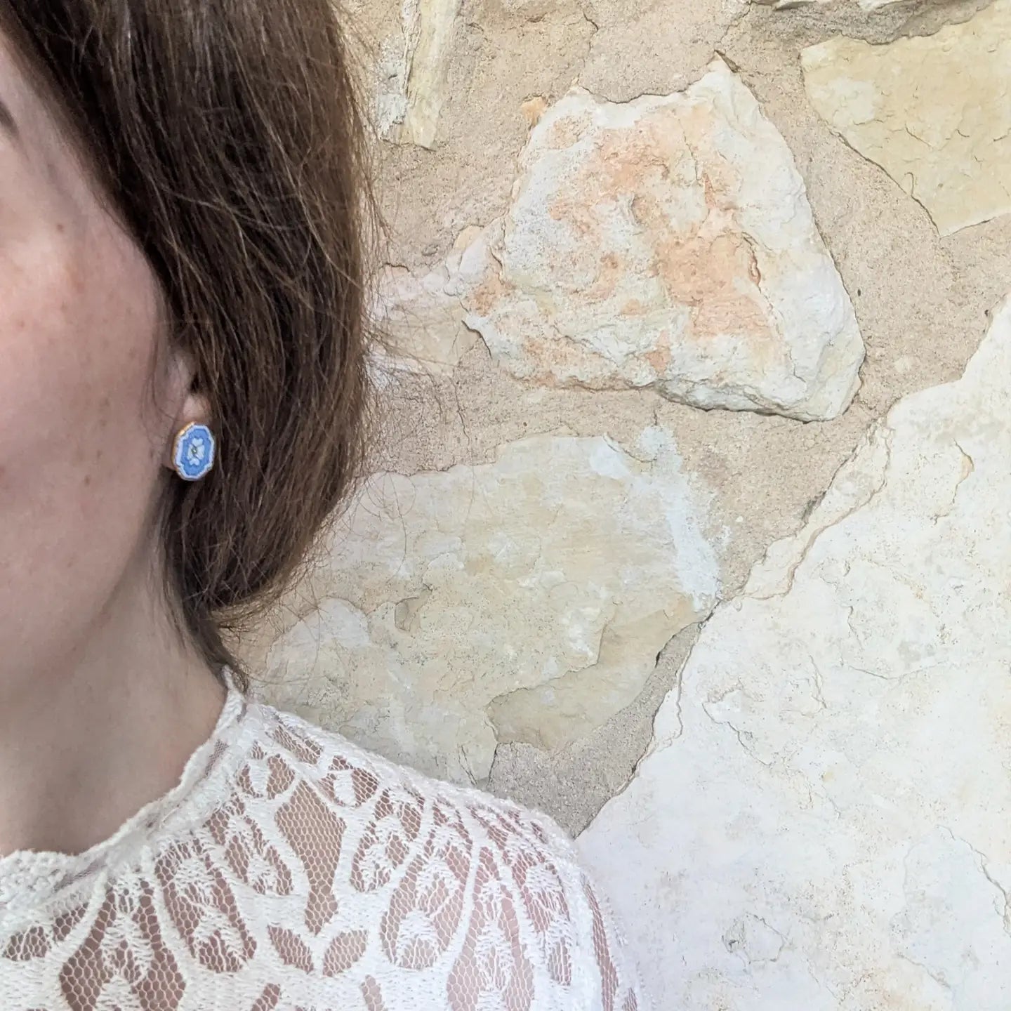 Henrietta Stud Earring - Light Blue
