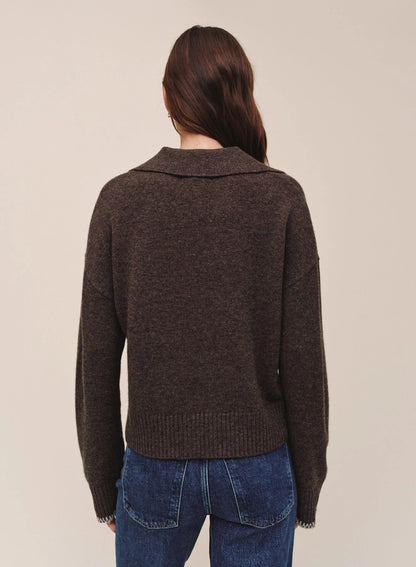 Contrast Trimmed Sweater - Dark Mink