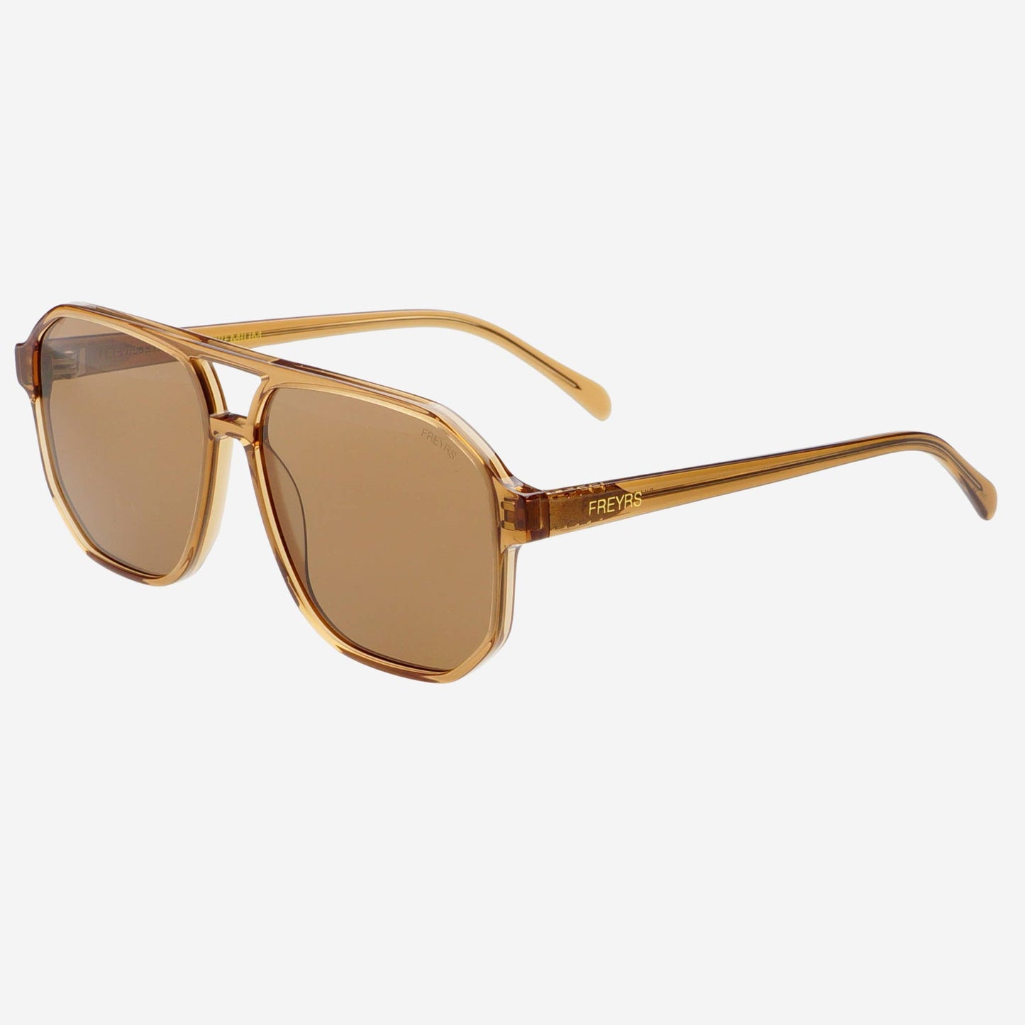 Billie sunglasses, tortoise/brown frame, side profile with brown lenses
