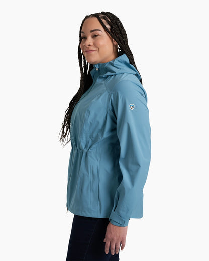 W's Stretch Voyagr Jacket - Alpine Lake by KUHL, breathable water resistant women's jacket with hood