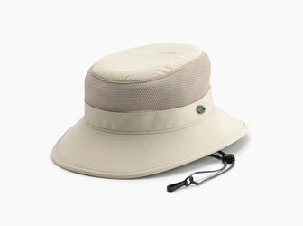 Sun Blade - With Mesh hat in beige featuring breathable mesh crown, wide brim, and adjustable chin strap, perfect for stylish outdoor protection.