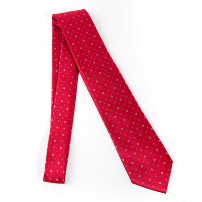Men's Tie 5983 in red microfiber with subtle geometric pattern by SELINI NEW YORK HCO Ties