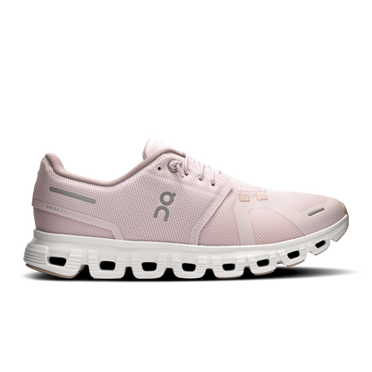 Cloud 6 W Orchid/Fade running shoe, pink mesh knit upper, padded collar, white CloudTec sole
