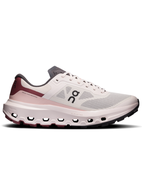 Cloudvista 3 W - Oyster/Barberry by ON RUNNING, cushioned mixed terrain women's shoes at HCO