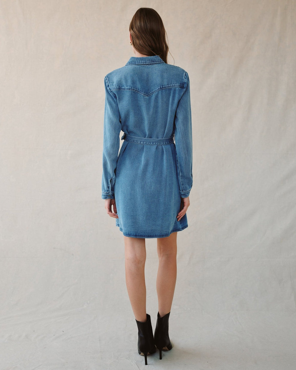 Flap Pocket Belted Shirt Dress