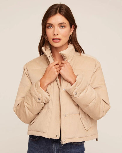 Funnel Neck Puffer Jacket - Oat