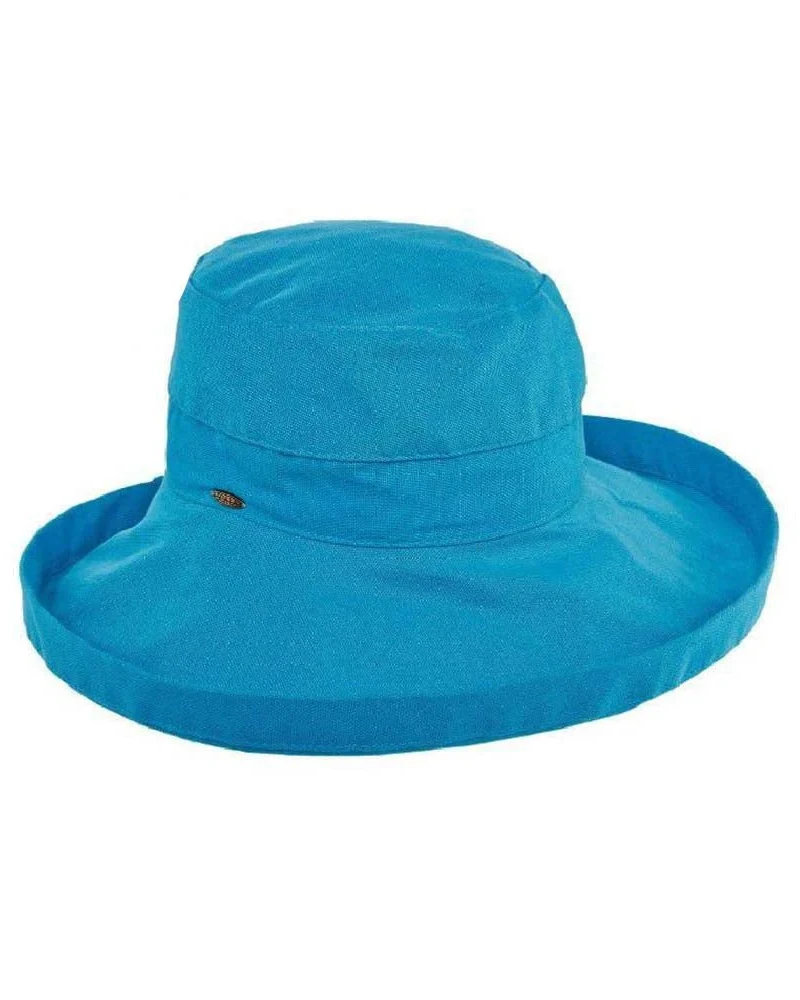 Cotton Big Brim sun hat in vibrant blue by DORFMAN PACIFIC COMPANY, Women's Hats collection