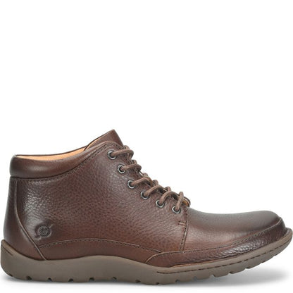 Nigel boot brown leather lace-up with rubber sole and rounded toe