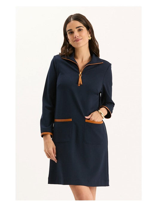 Helena Ponte Trimmed Dress