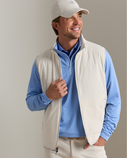 Ridge Vest by PETER MILLAR in beige, white and gray for men