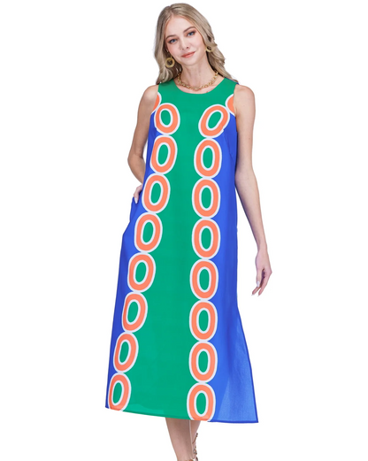Column Dress 50" - Royal