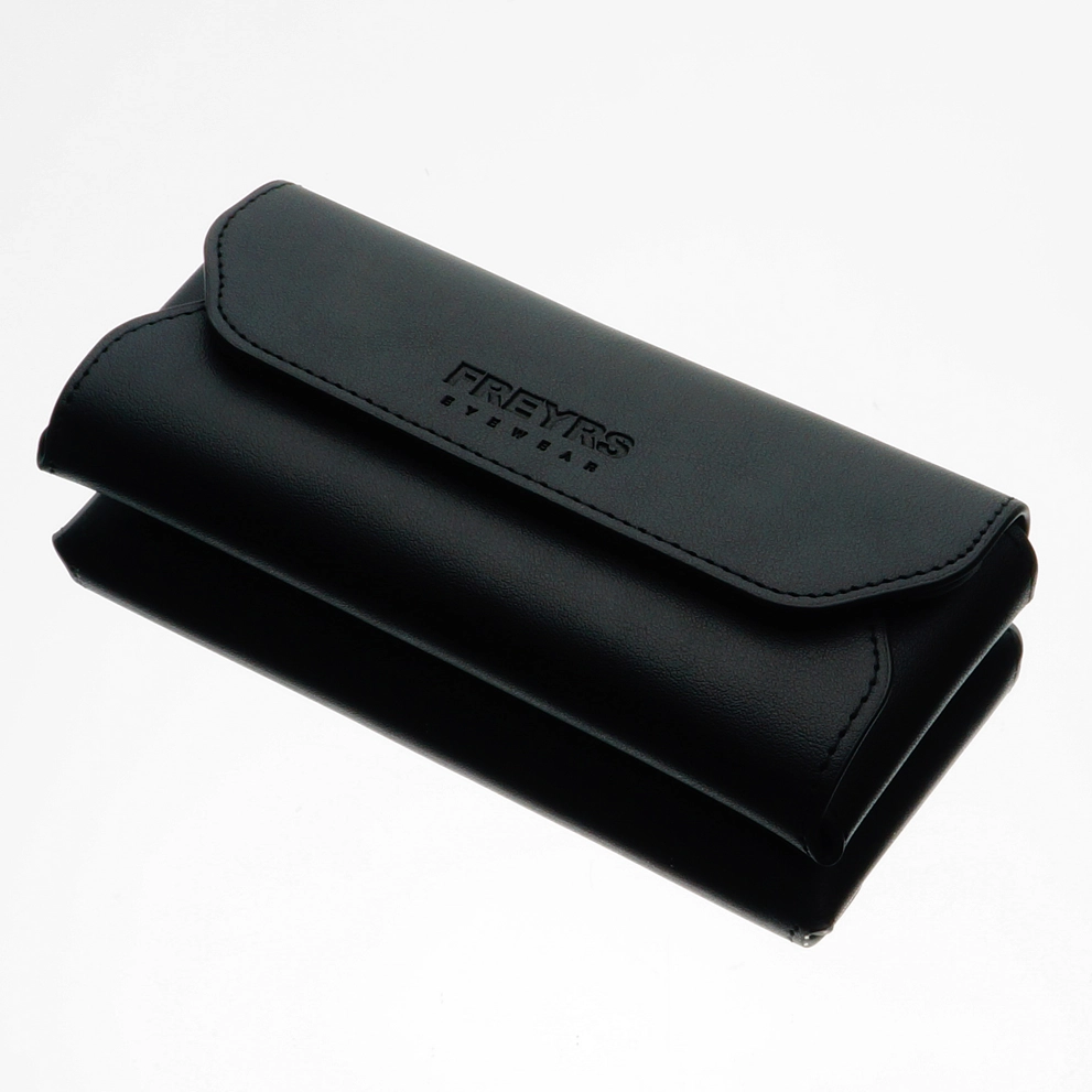 Leather fold-over hard case for Portofino Acetate Oversized Cat Eye Sunglasses | Tortoise by FREYRS EYEWEAR