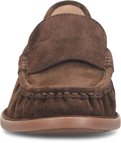 Maris penny loafer in brown suede with cushioned comfort by BORN, women's shoes at HCO Fredericksburg