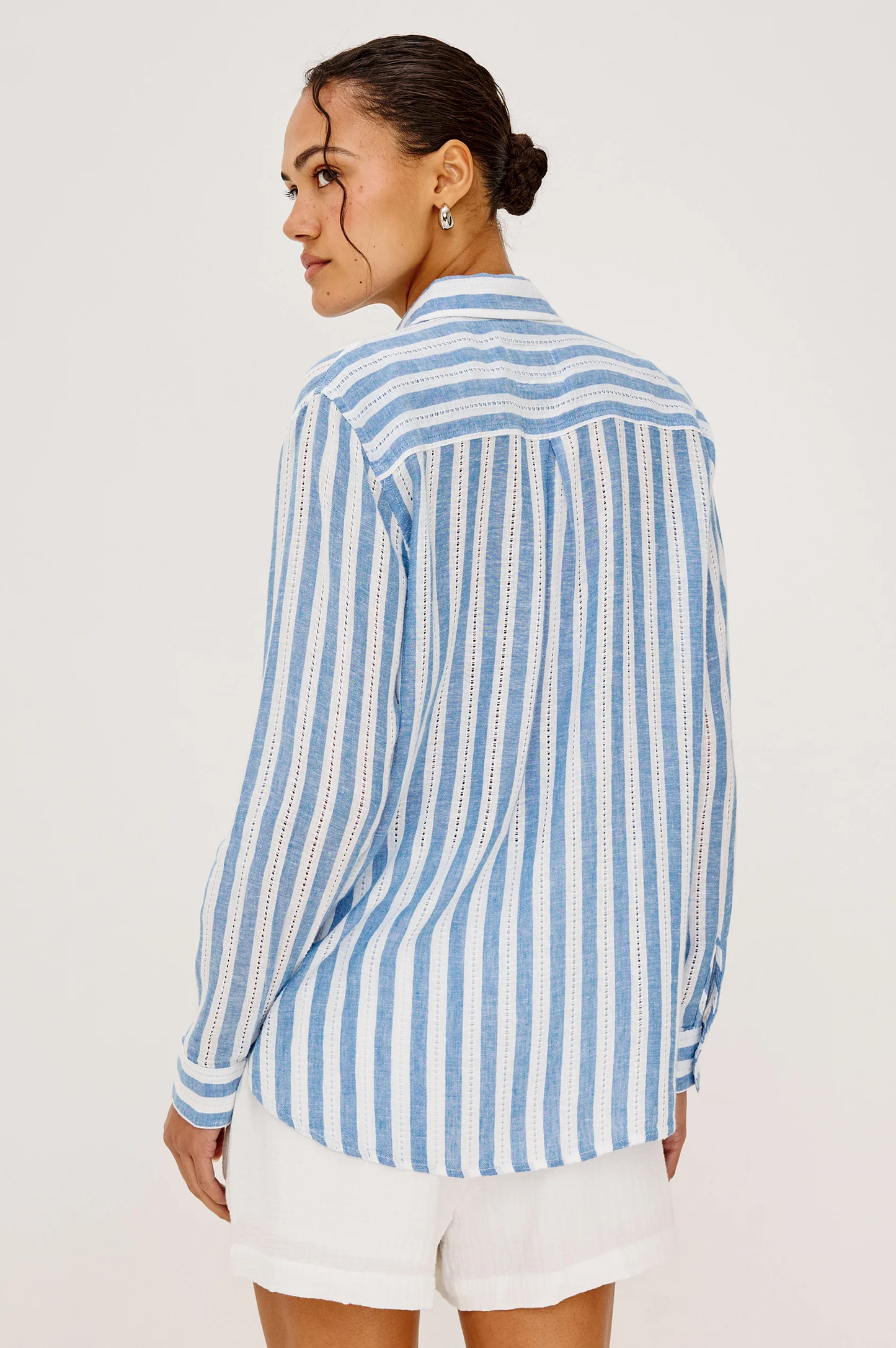 Charli - Atlantis Stripe eco-linen long sleeve striped shirt by RAILS, relaxed fit at HCO FBG