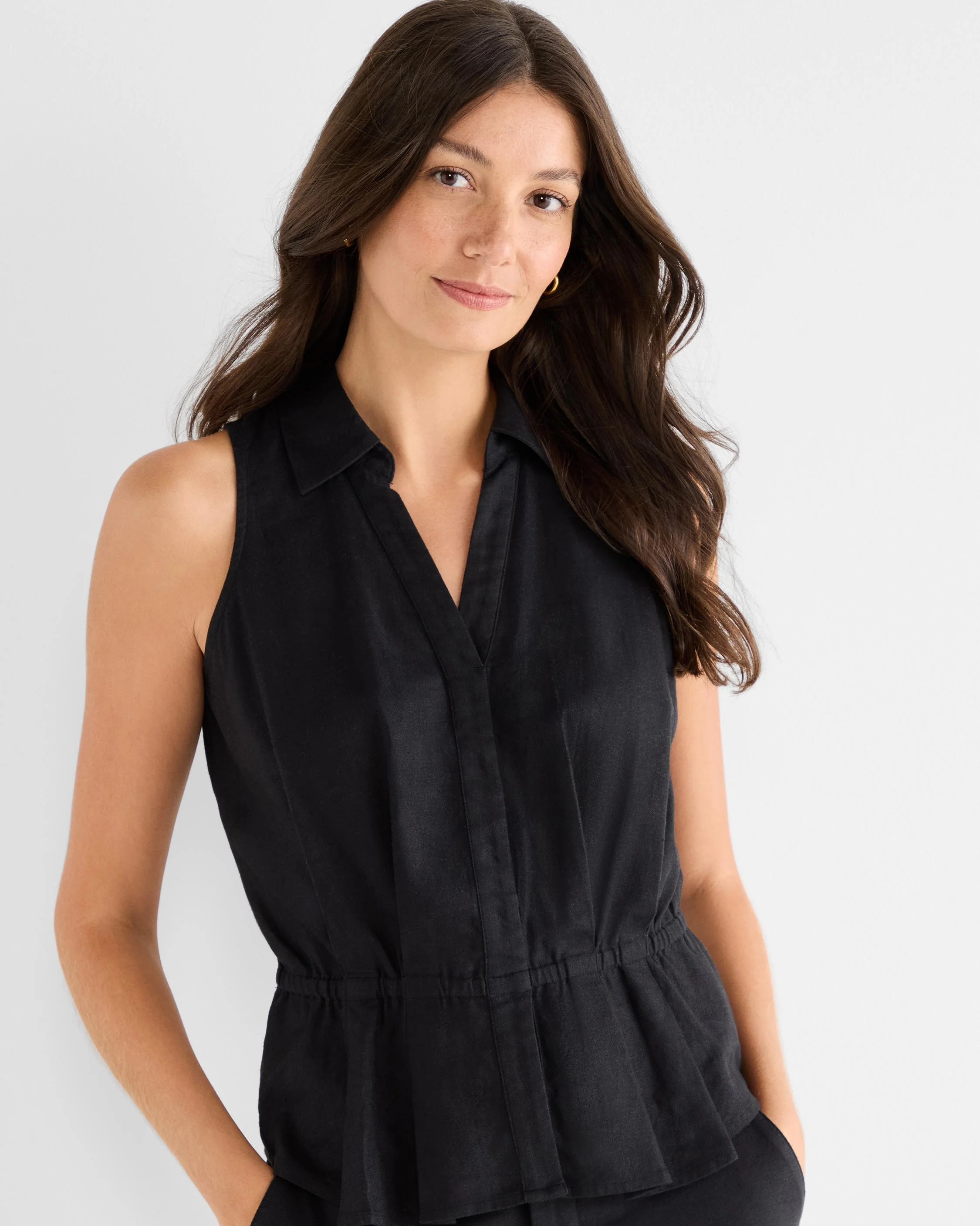 Stretch Linen Stretch Vest