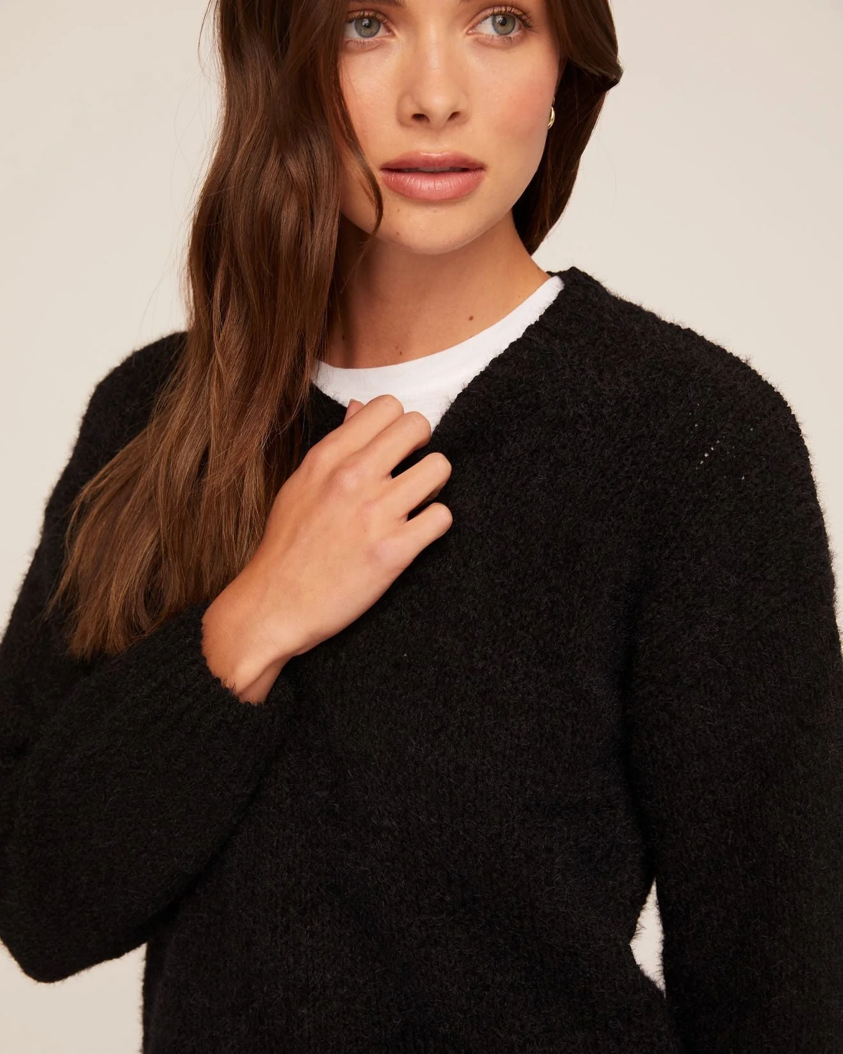 Drop Shoulder Sweater - Black