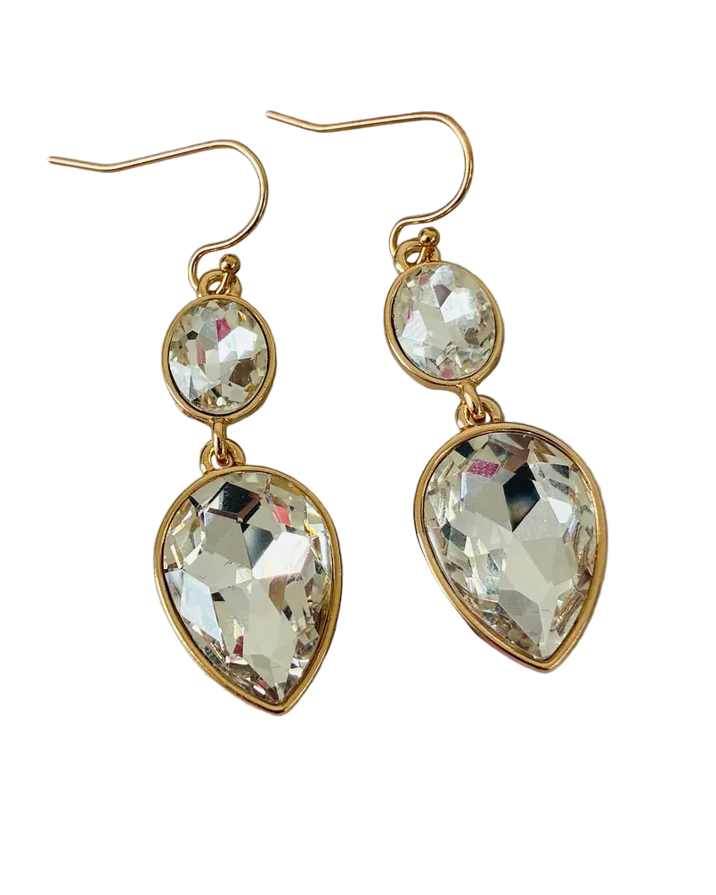 Oval Pear Earrings - Gold
