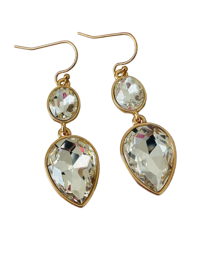 Oval Pear Earrings - Gold