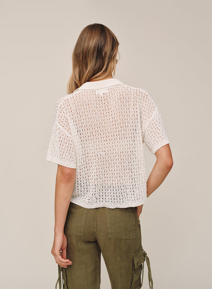 Short Sleeve Crop Pullover - Sand Stone