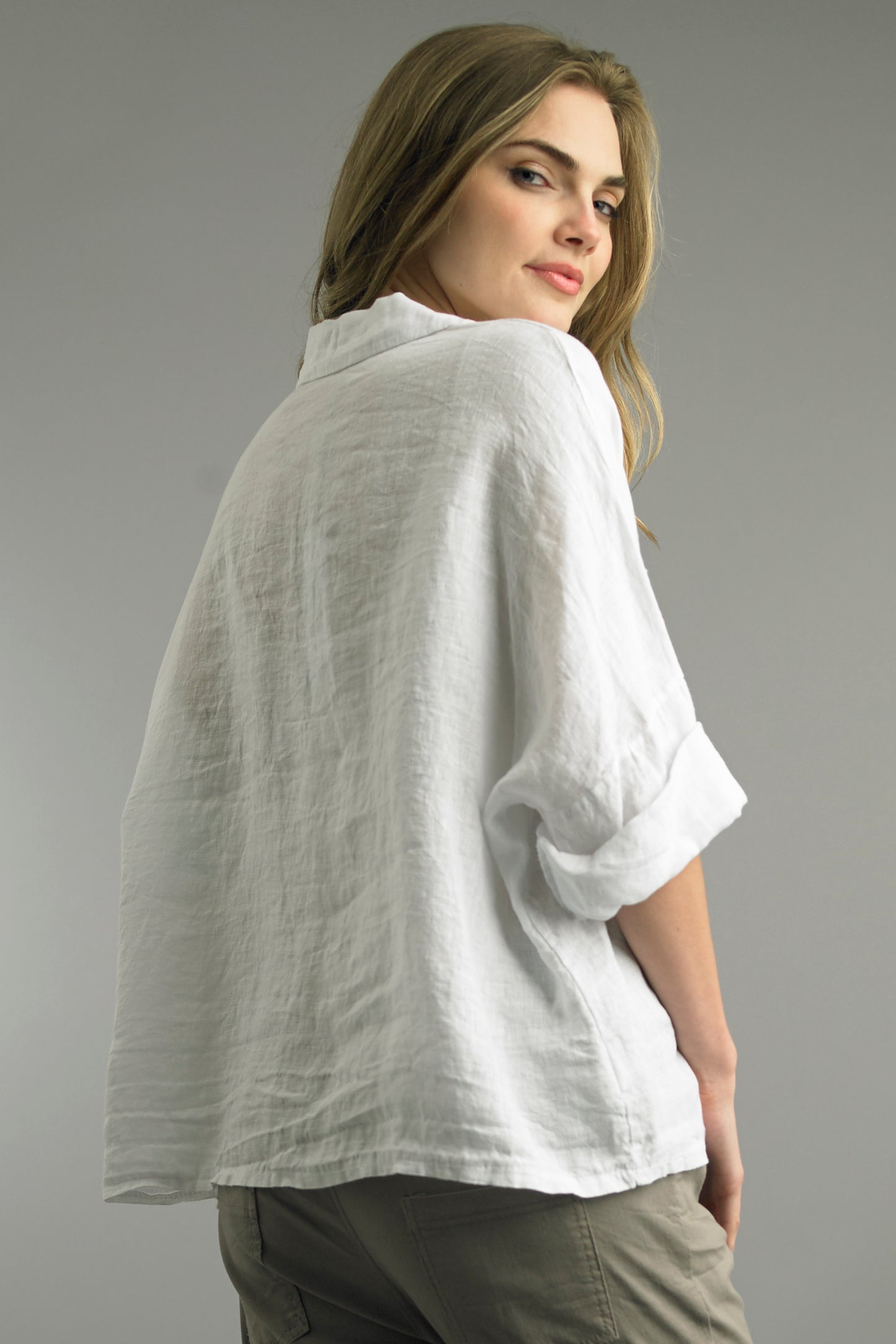 Two Pocket Linen Top
