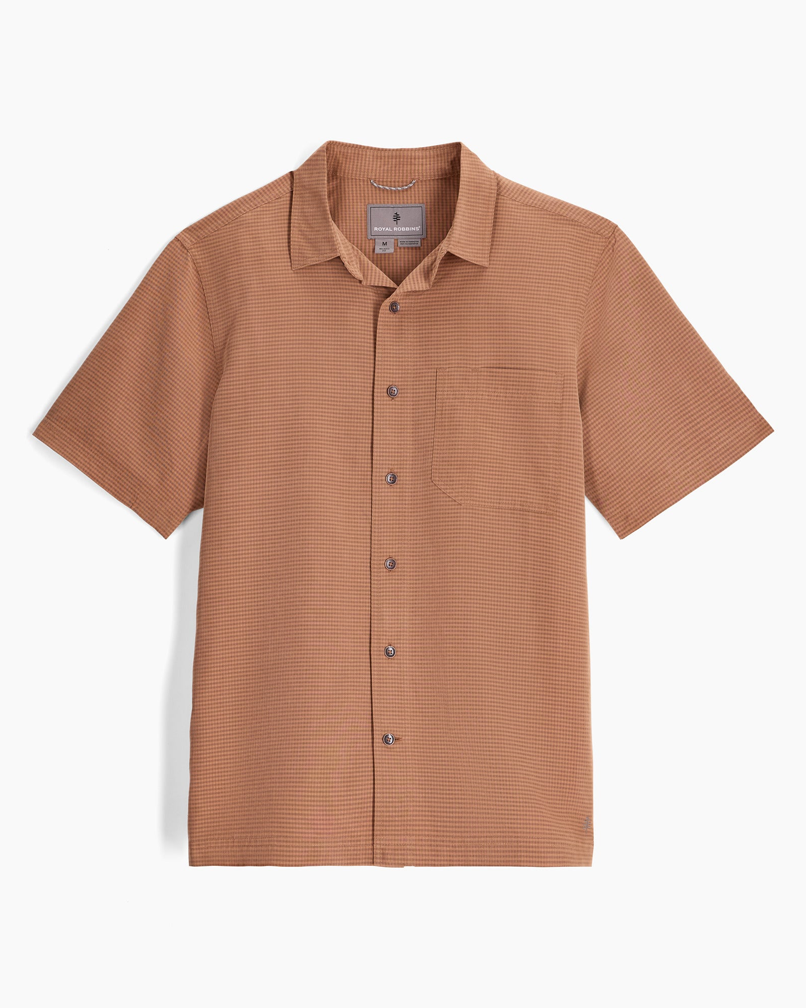 Desert Pucker Dry Short Sleeve - Pecan, breathable quick-dry men's shirt by ROYAL ROBBINS, curated in Fredericksburg Texas