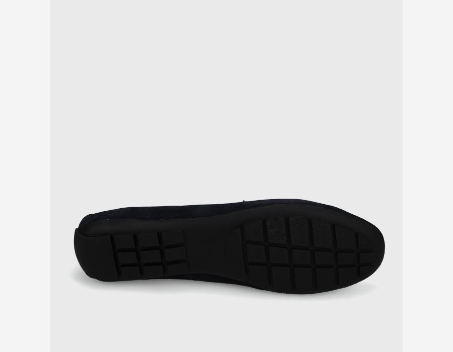 Aiker - Navy Suede moccasin with .25 inch rubber driving sole by VANELI from HCO collection