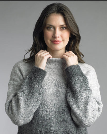High Low Color Sweater - Gray