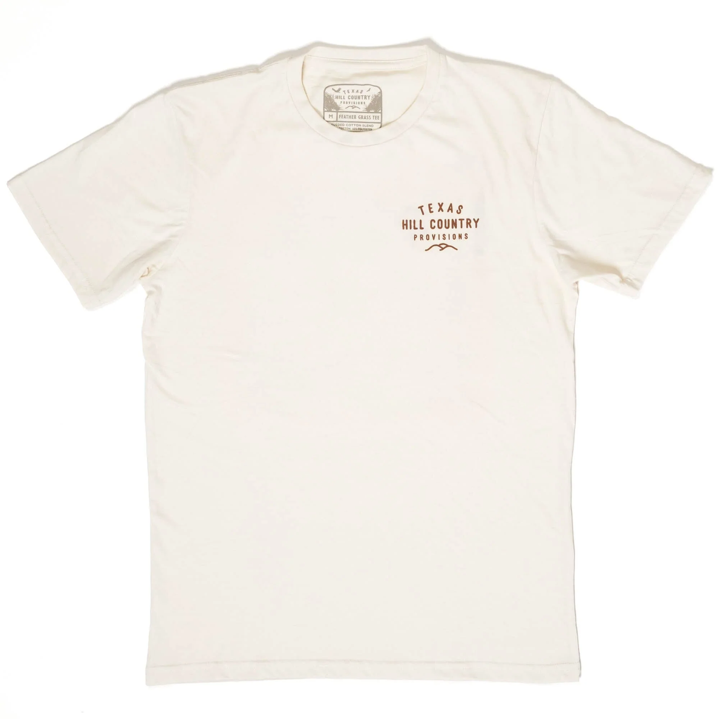 Chill Country Ranch Tee in soft cream with small Texas Hill Country Provisions logo on chest, lightweight and comfortable for effortless Hill Country style.