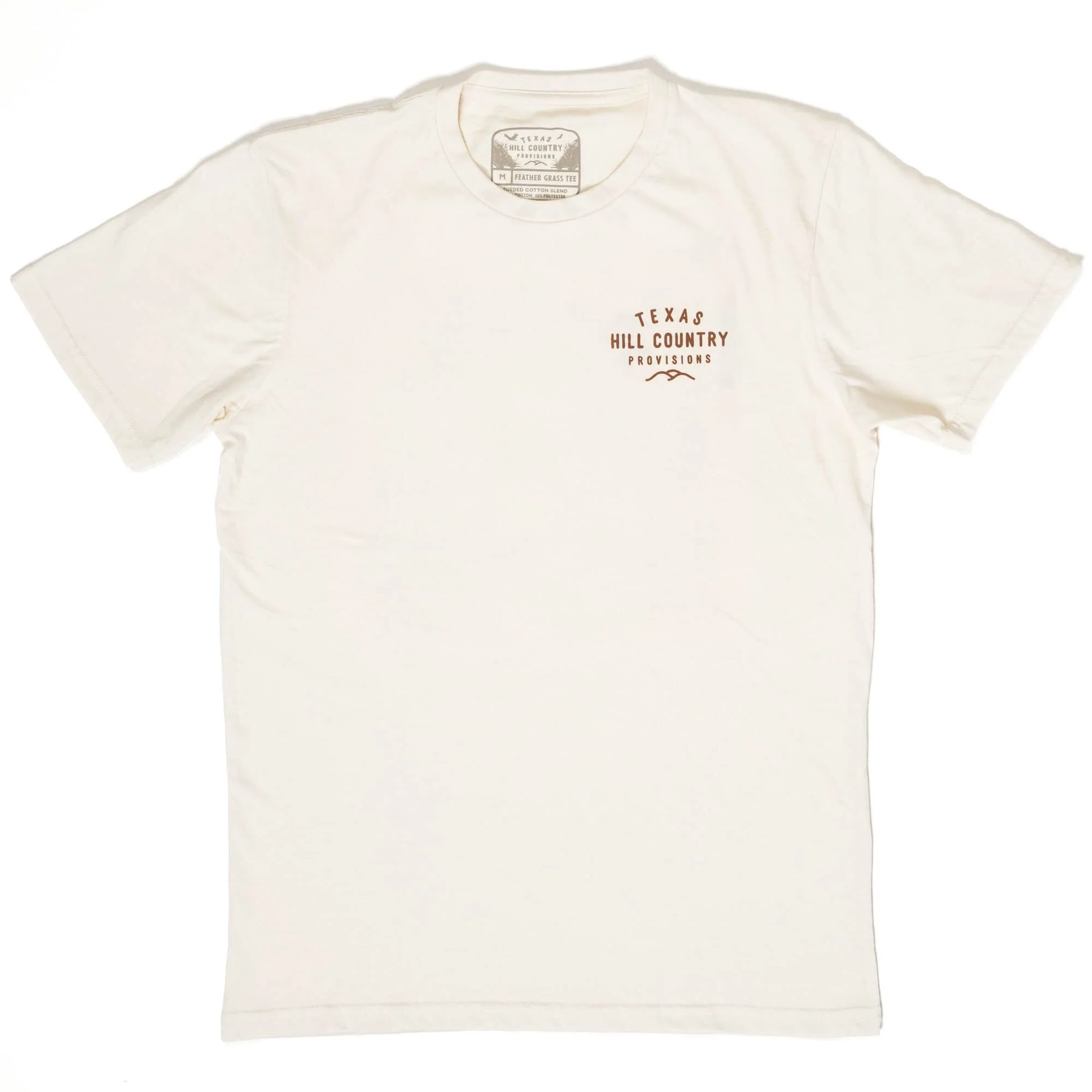 Chill Country Ranch Tee in soft cream with small Texas Hill Country Provisions logo on chest, lightweight and comfortable for effortless Hill Country style.