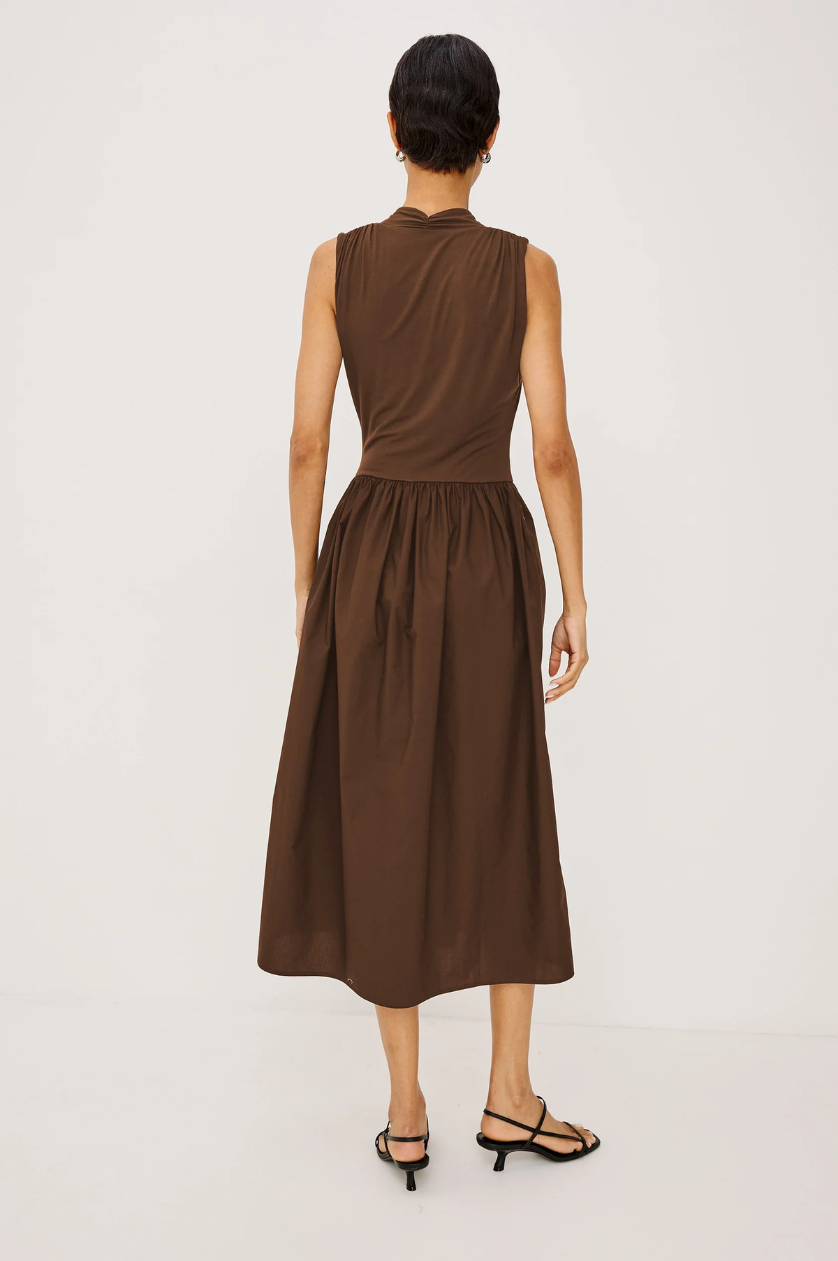 Winnie - Espresso RAILS women's Brown modal jersey cotton poplin dress