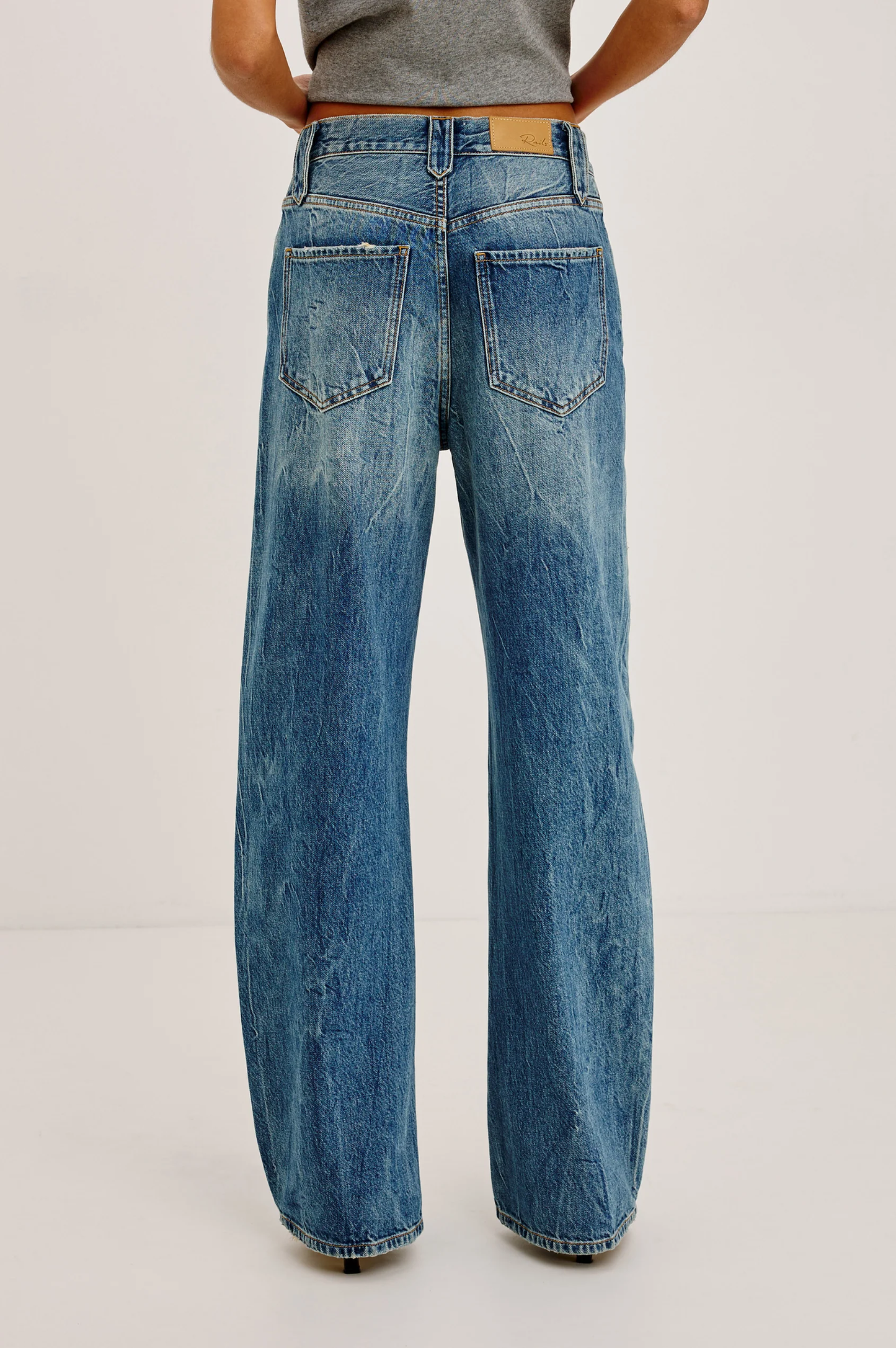 Belmont Arc - Indigo Outlaw RAILS women's wide blue jeans、】【
