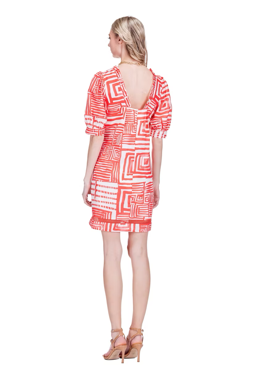 Ruffles Short Sleeve Trim Dress