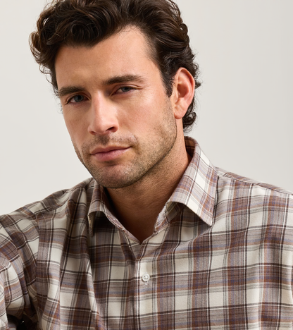 Cannon Performance Flannel Sport Shirt by PETER MILLAR in plaid for men