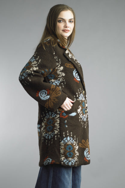 Boucle Coat - Brown