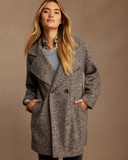 Mixed Boucle Knit Jacket
