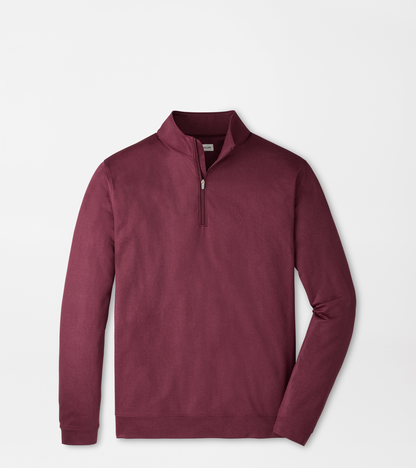 PETER MILLAR Perth Herringbone Performance Quarter-Zip -BORDEAUX men's sweater