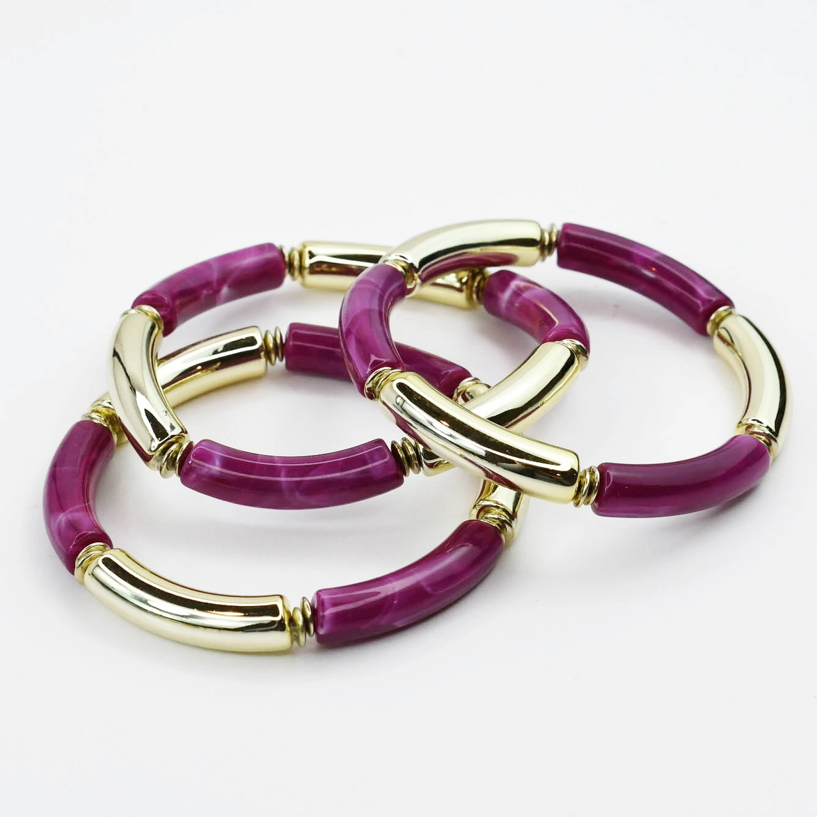 Live a Little Skinny Stretch Bracelet - Magenta
