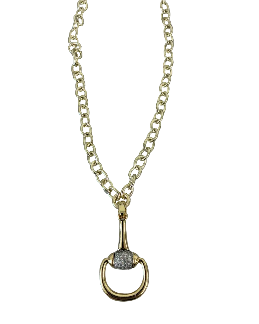 Gold Horseshoe Link Necklace