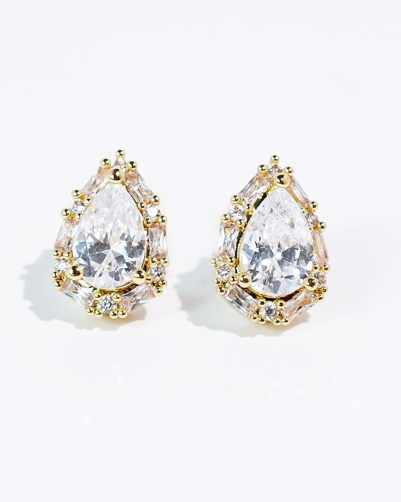 Drop Crystal Stud