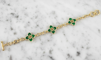 Malachite Flower Bracelet