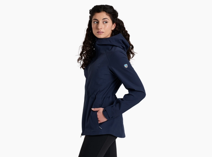 W's Stretch Voyagr Jacket in navy by KUHL, lightweight breathable waterproof women's outerwear