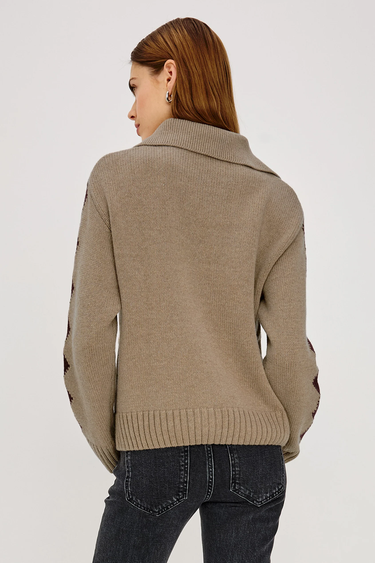 Rhea - Horseshoes RAILS women's beige geometric merino blend sweater