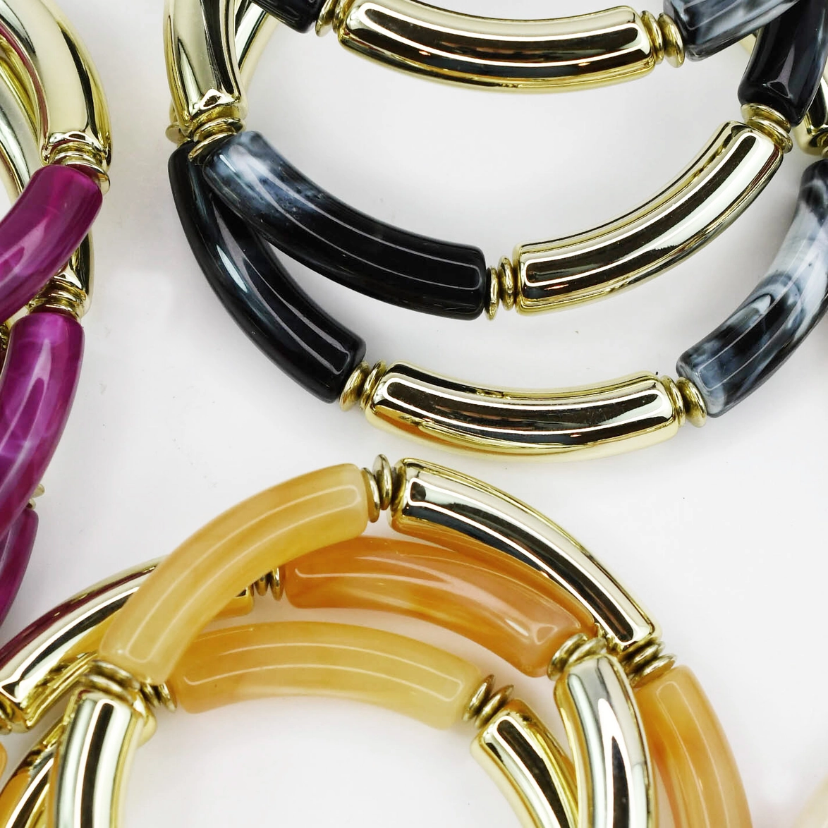 Live a Little Skinny Stretch Bracelet - Magenta