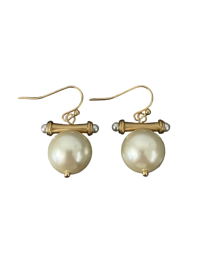 Pearl Dangle Earring w/ Bar