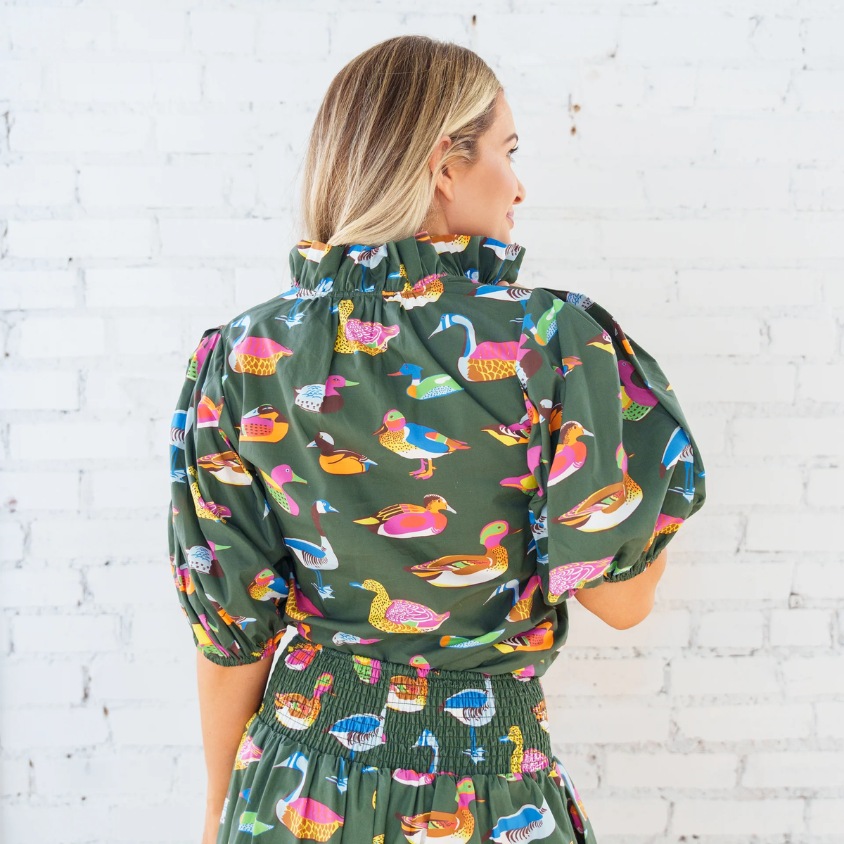 ANNA DUCK TOP OLIVE