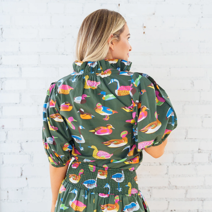 ANNA DUCK TOP OLIVE