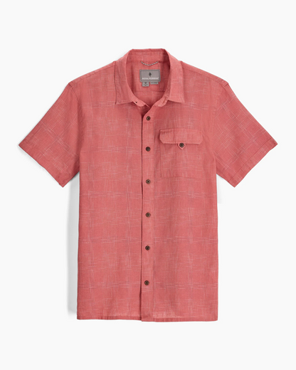Hempline Spaced S/S - Dusty Cedar, breathable hemp blend short sleeve shirt by ROYAL ROBBINS