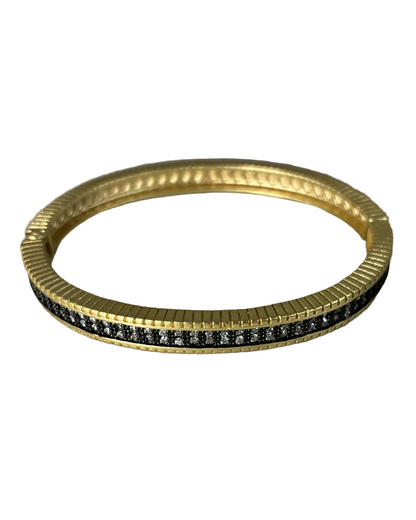 Matte Gold Hematite CZ Bangle
