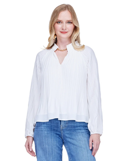 Pleaty Peasant Top - White
